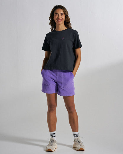 Avian Organic Cord Short - Retro Purple - Studio Model