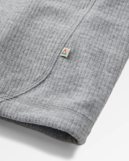 Forestscape Recycled Grid Fleece Crew - Grey Marl - Flatlay