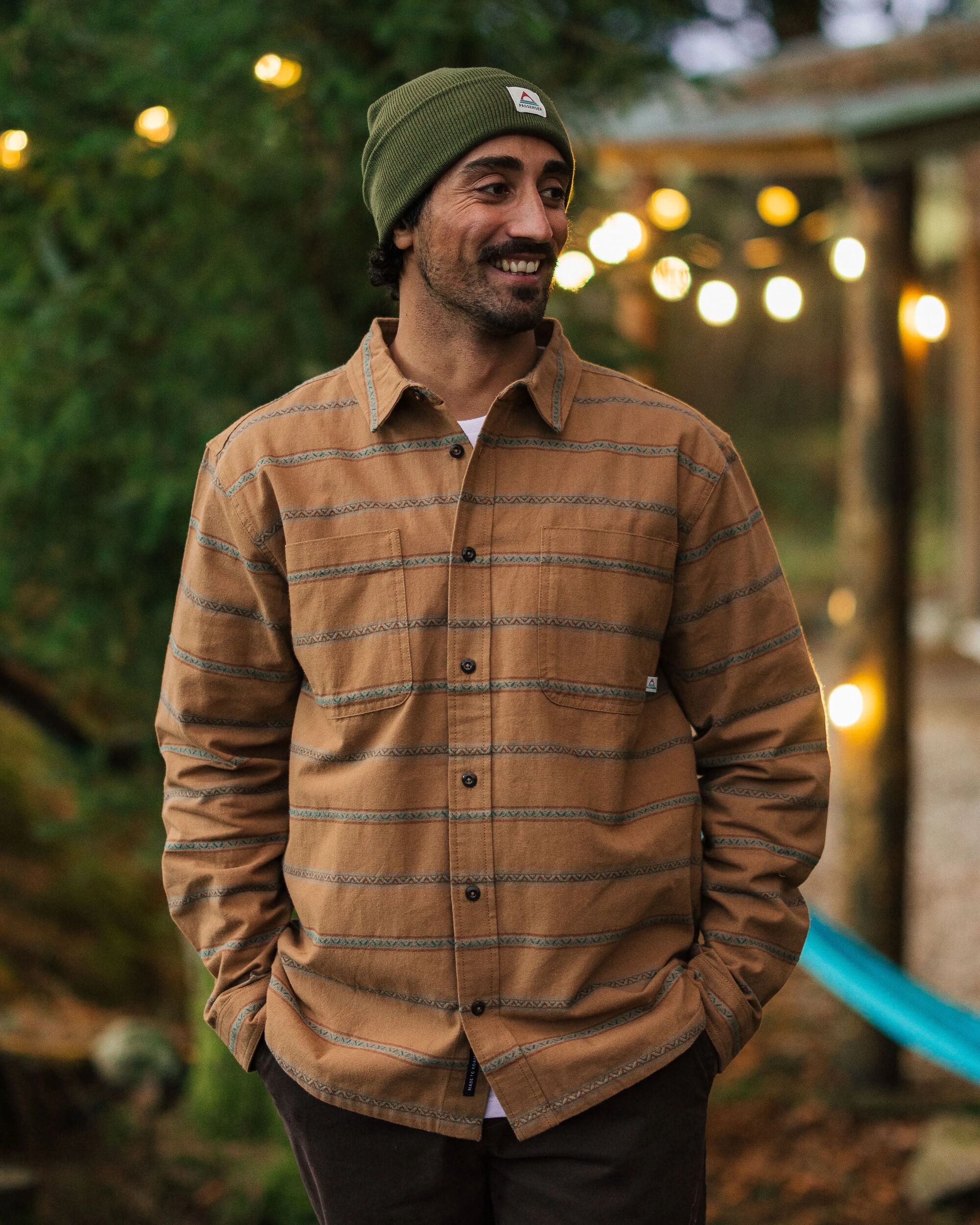 Backcountry Stripe Shirt - Toffee Jacquard - Lifestyle