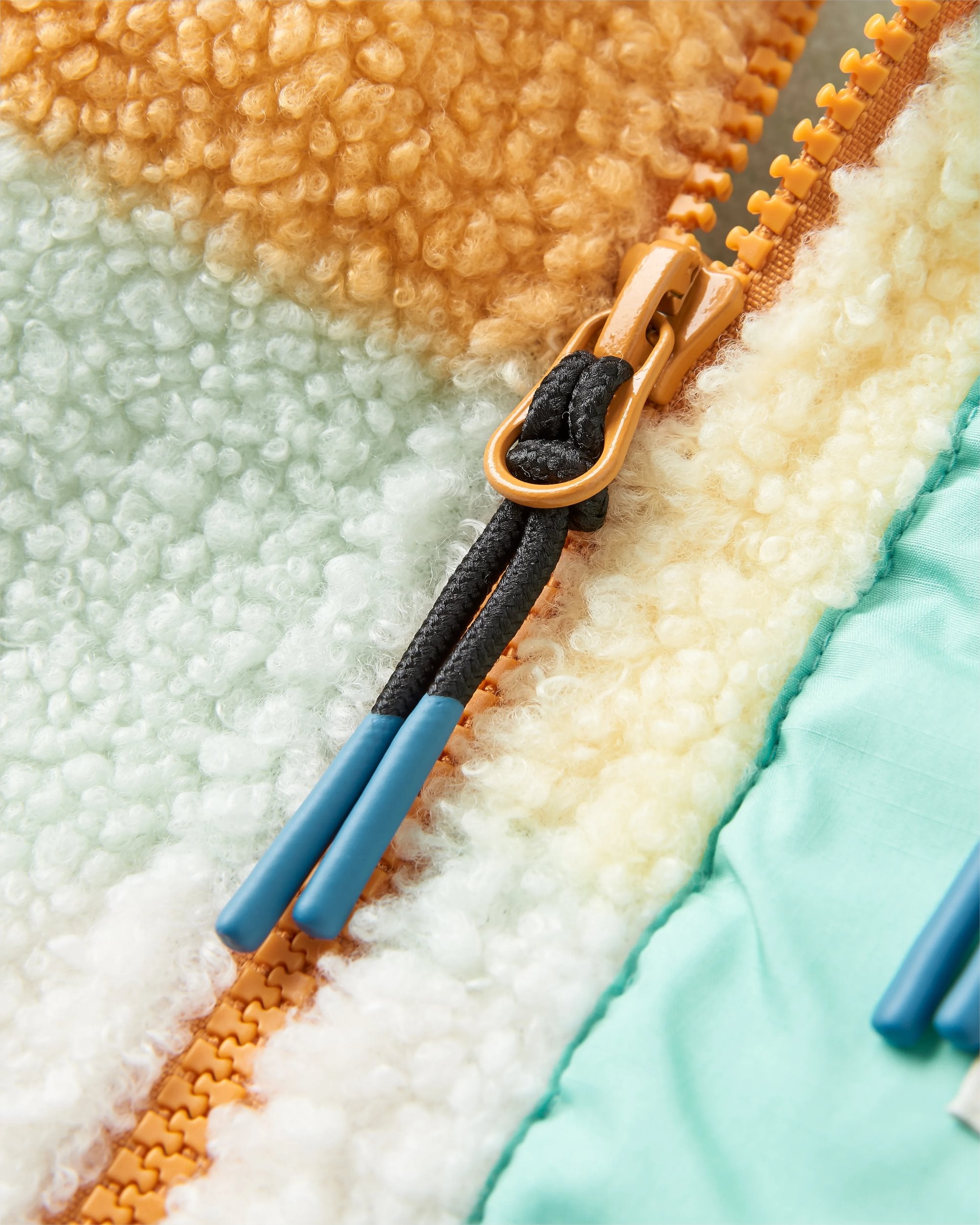 Ravi Recycled Sherpa Fleece - Vista Patchwork Yellow - Flatlay