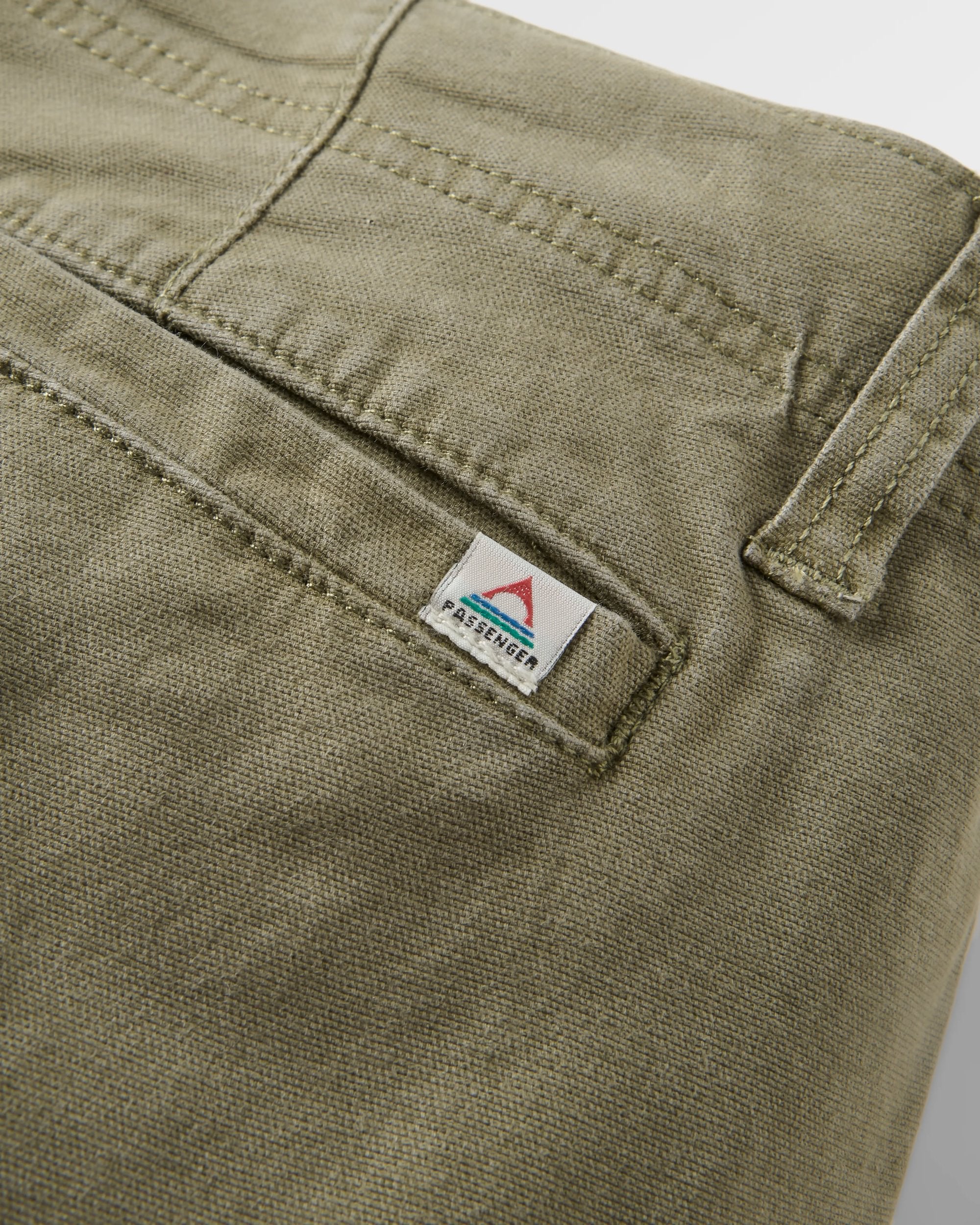 Lakeside Cargo Cotton Trouser - Dusty Olive - Flatlay