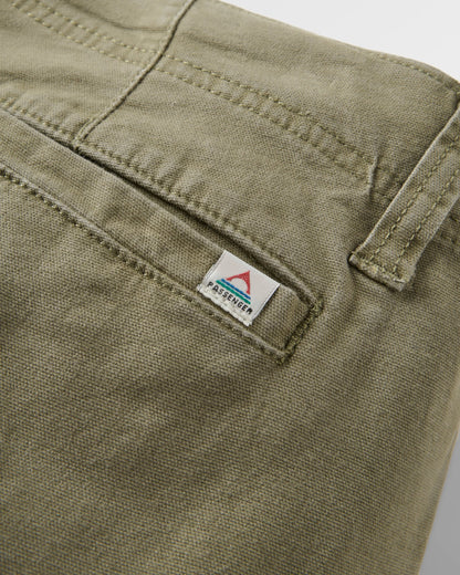 Lakeside Cargo Cotton Trouser - Dusty Olive - Flatlay