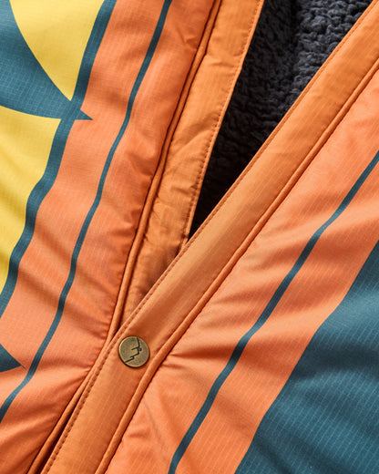 Cabin Recycled Sherpa Blanket - Retro Orange - Flatlay