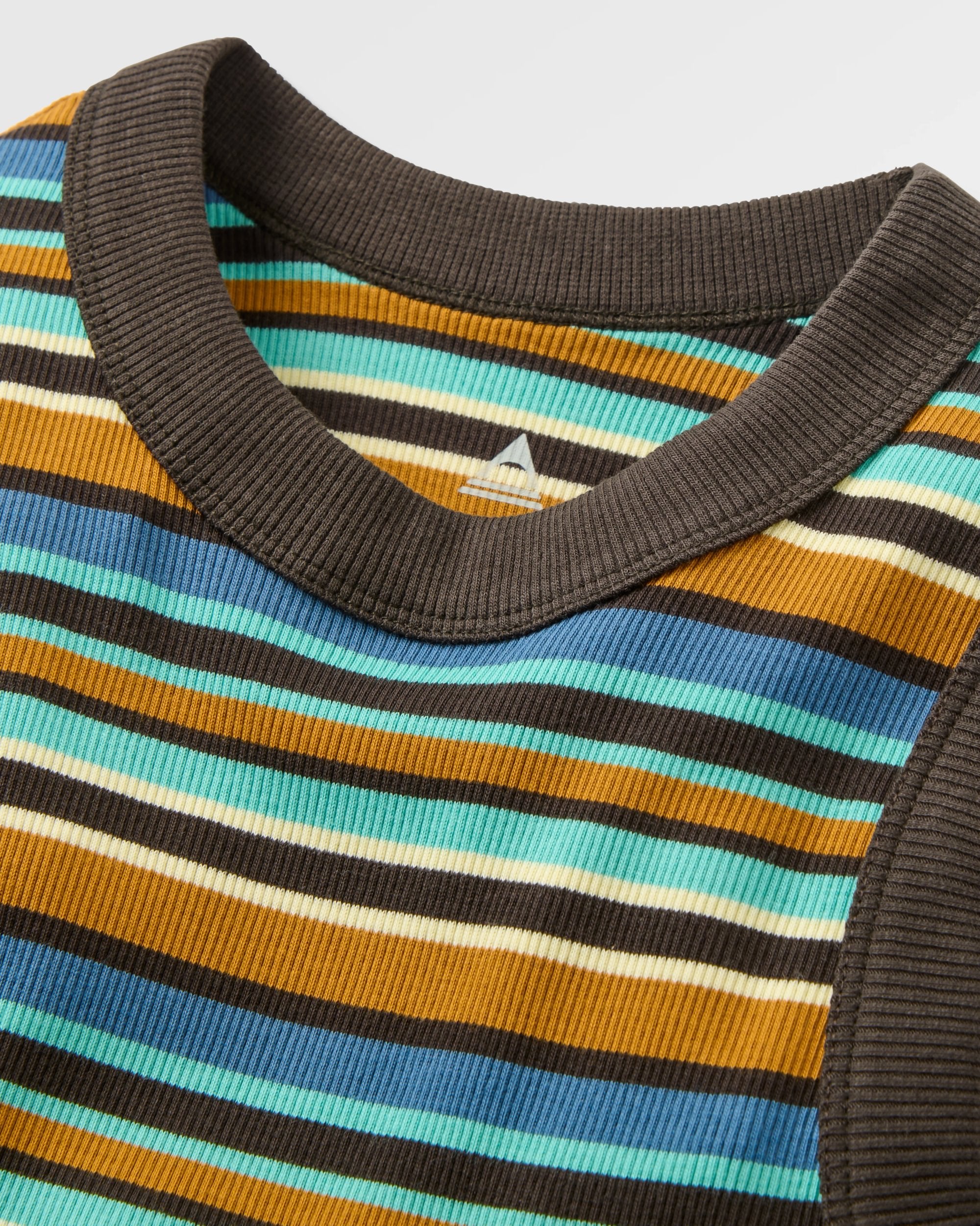 Out There Ribbed Cropped Vest - Espresso Multi Stripe - Flatlay