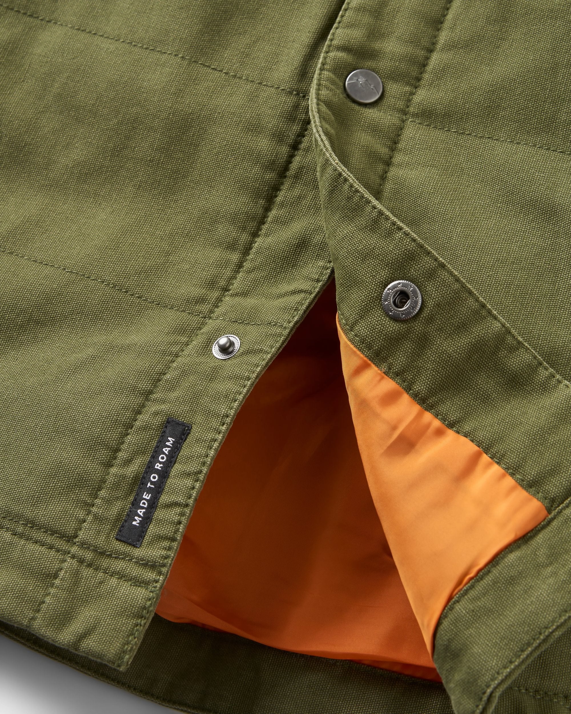 Taranaki Canvas Quilted Overshirt - Khaki - Flatlay