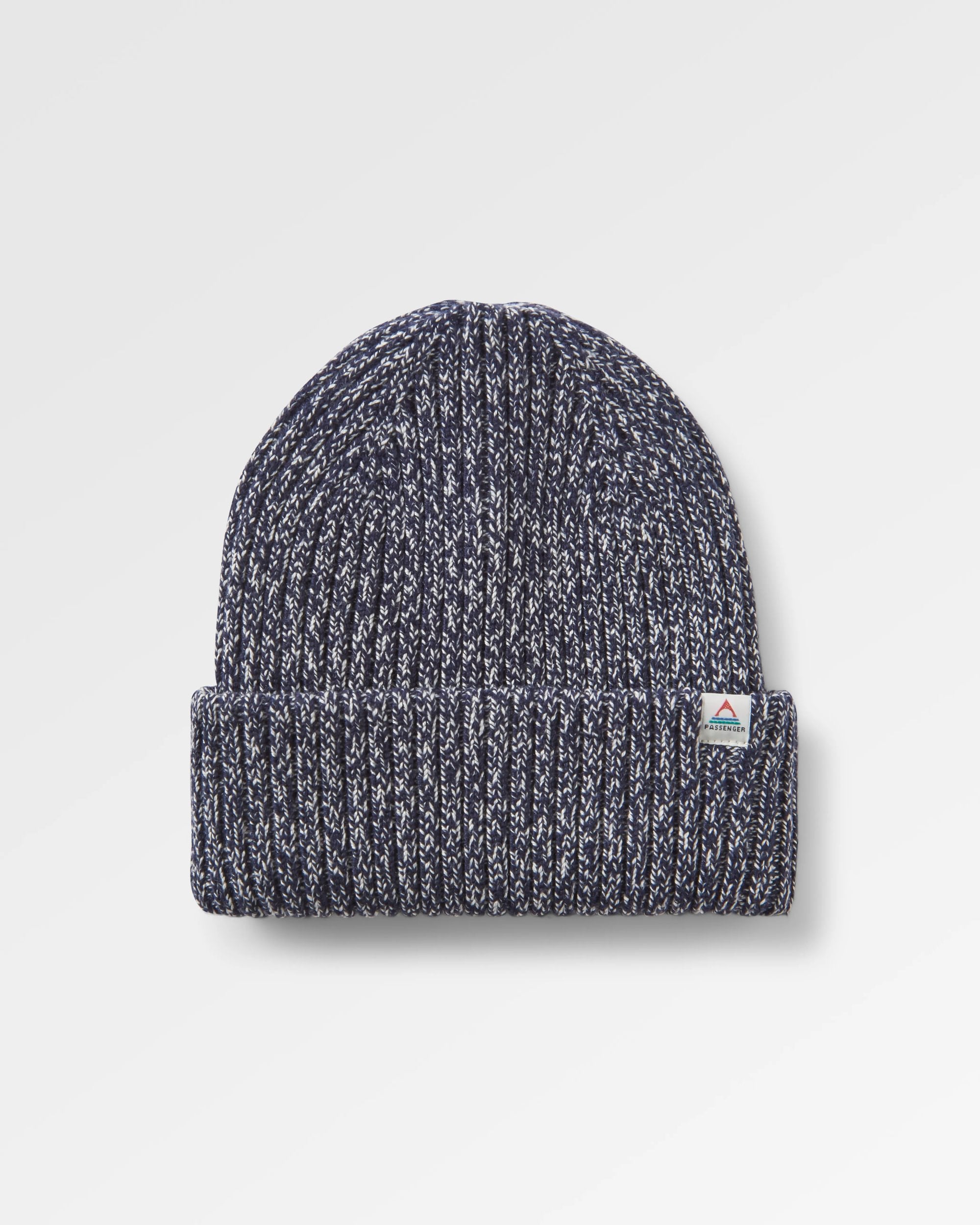 Fisherman Marl Beanie - Rich Navy - Flatlay
