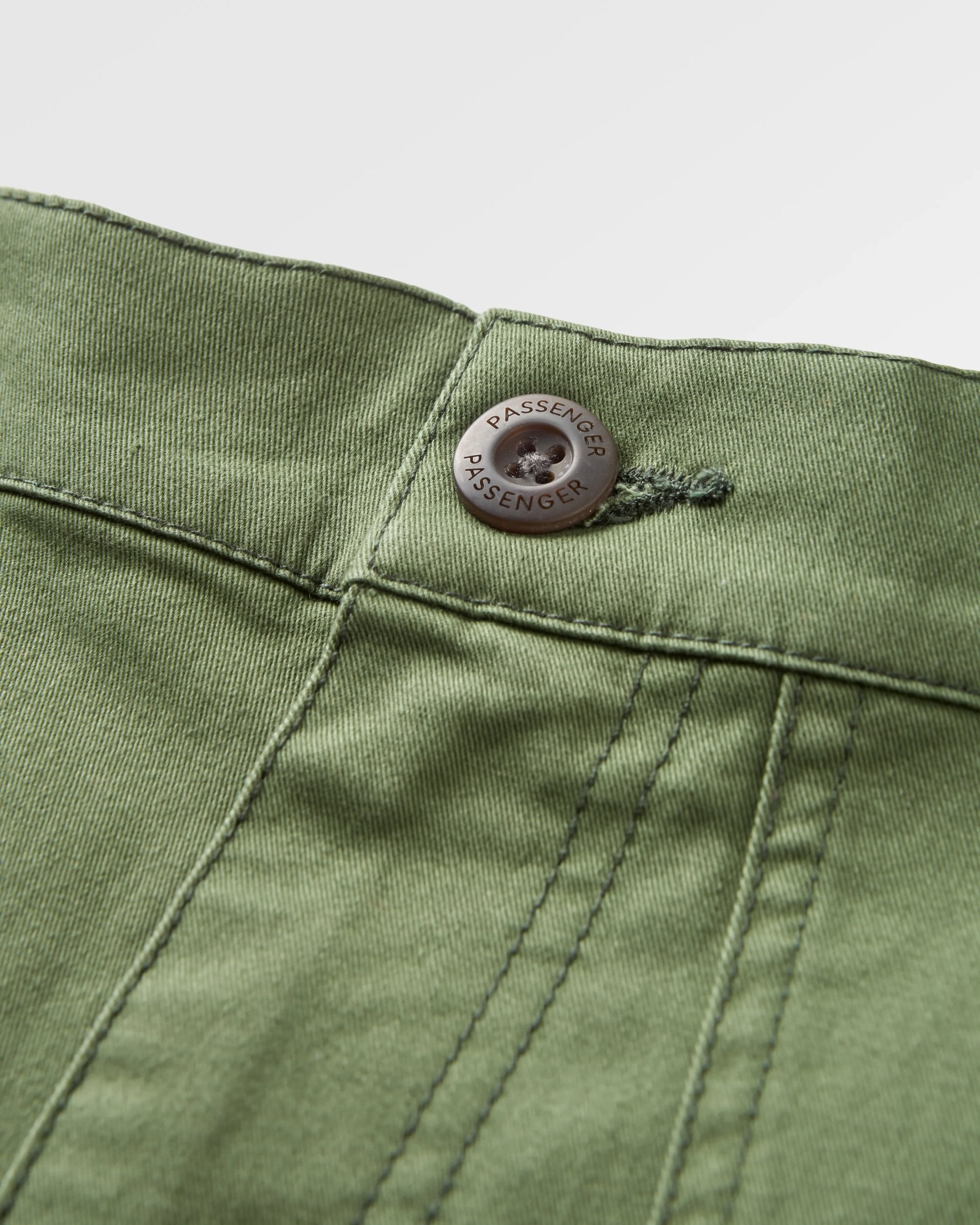 Lani Organic Twill Long Short - Wild Green - Flatlay