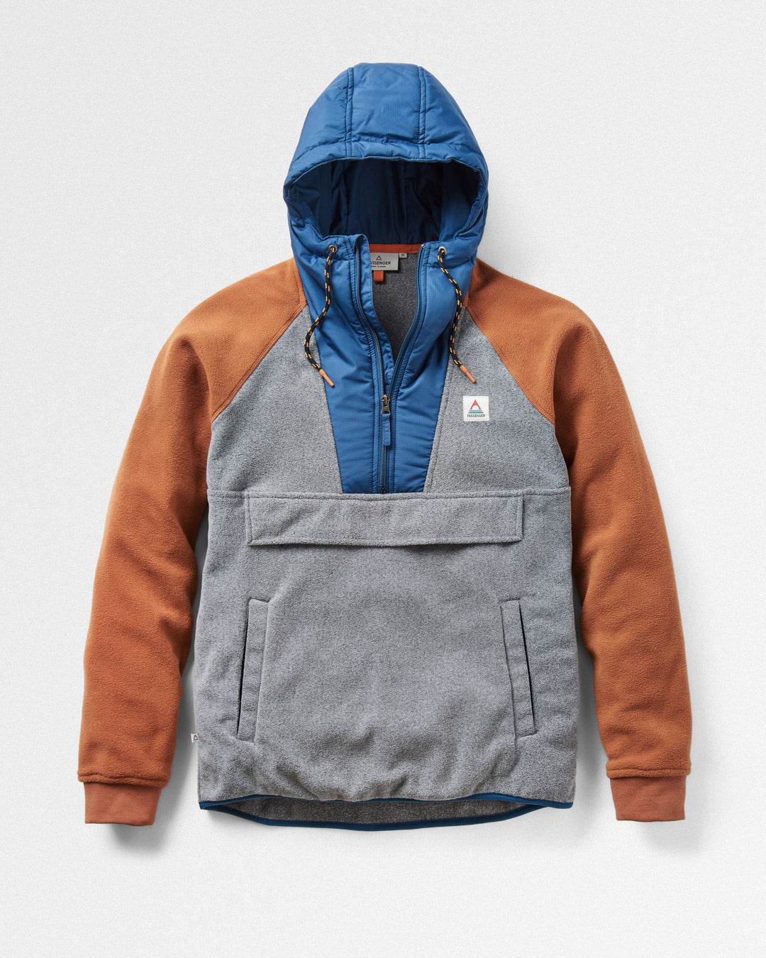 Woodland Hooded 1/2 Zip Polar Fleece - Grey Marl