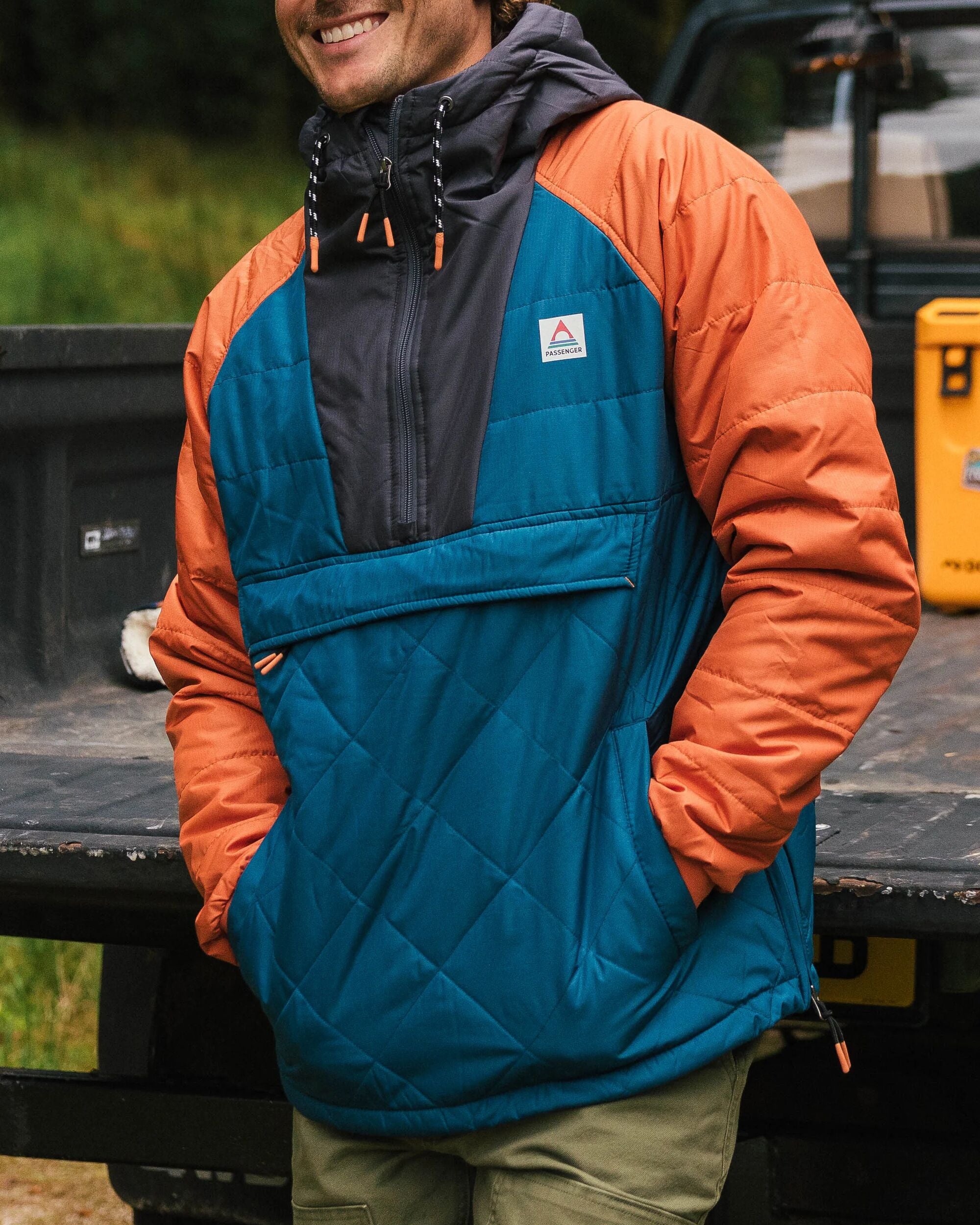 Oceanic Recycled Insulated Anorak - Tidal Blue/Burnt Orange - Lifestyle