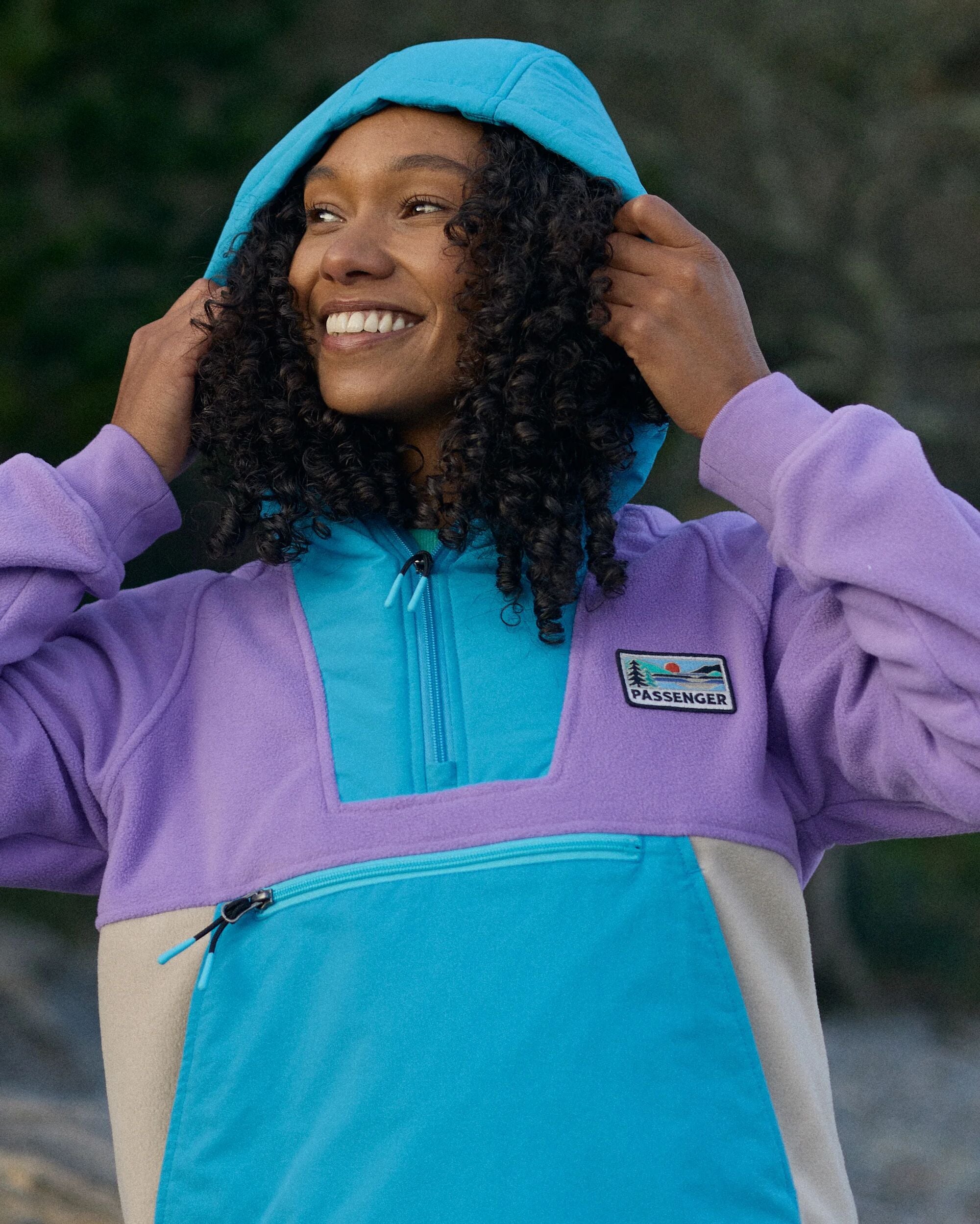 Alexander Recycled Hooded Polar Fleece - Retro Purple/Bluejay - Lifestyle