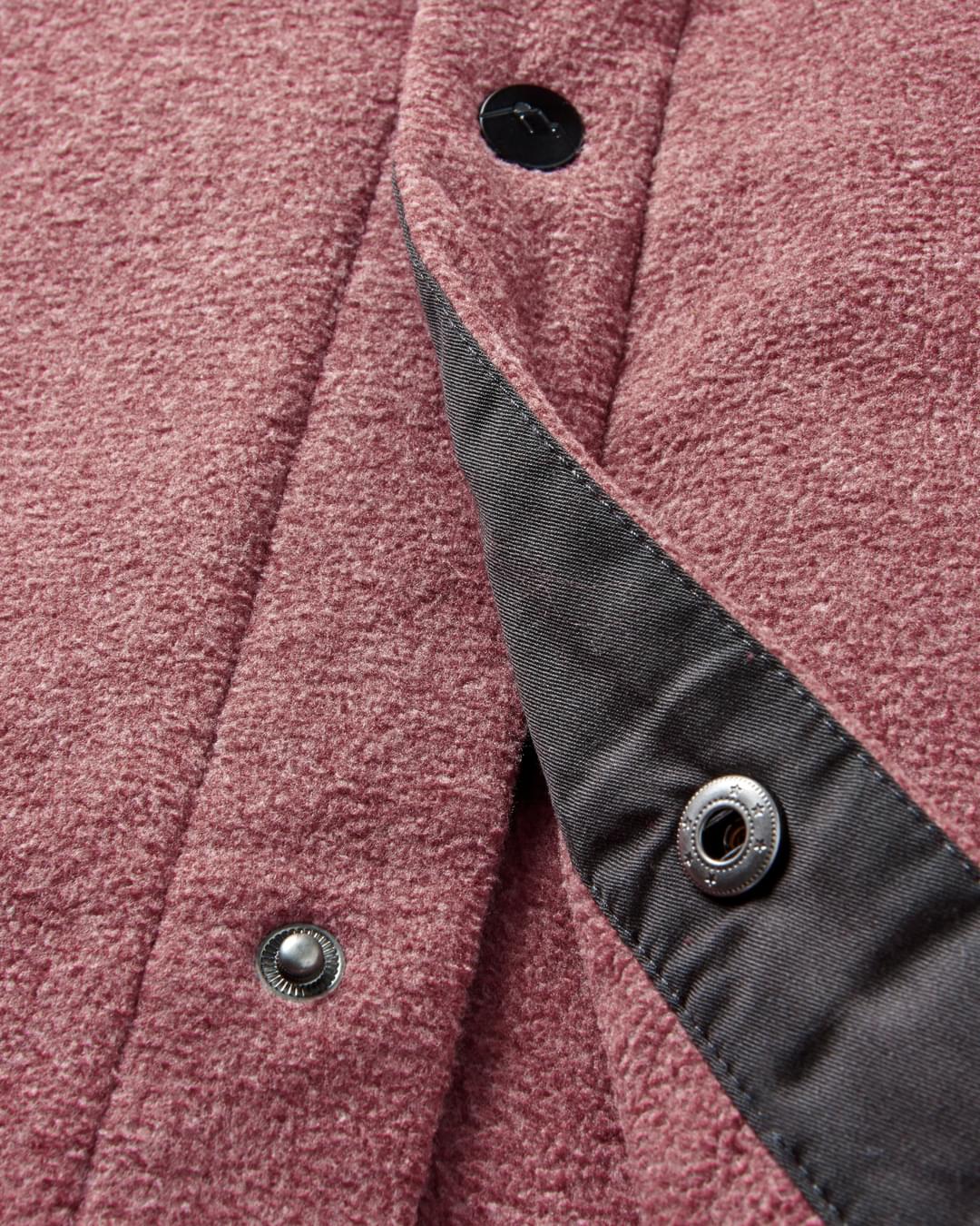 Maple Polar Recycled Fleece Shirt - Wine Marl - Flatlay