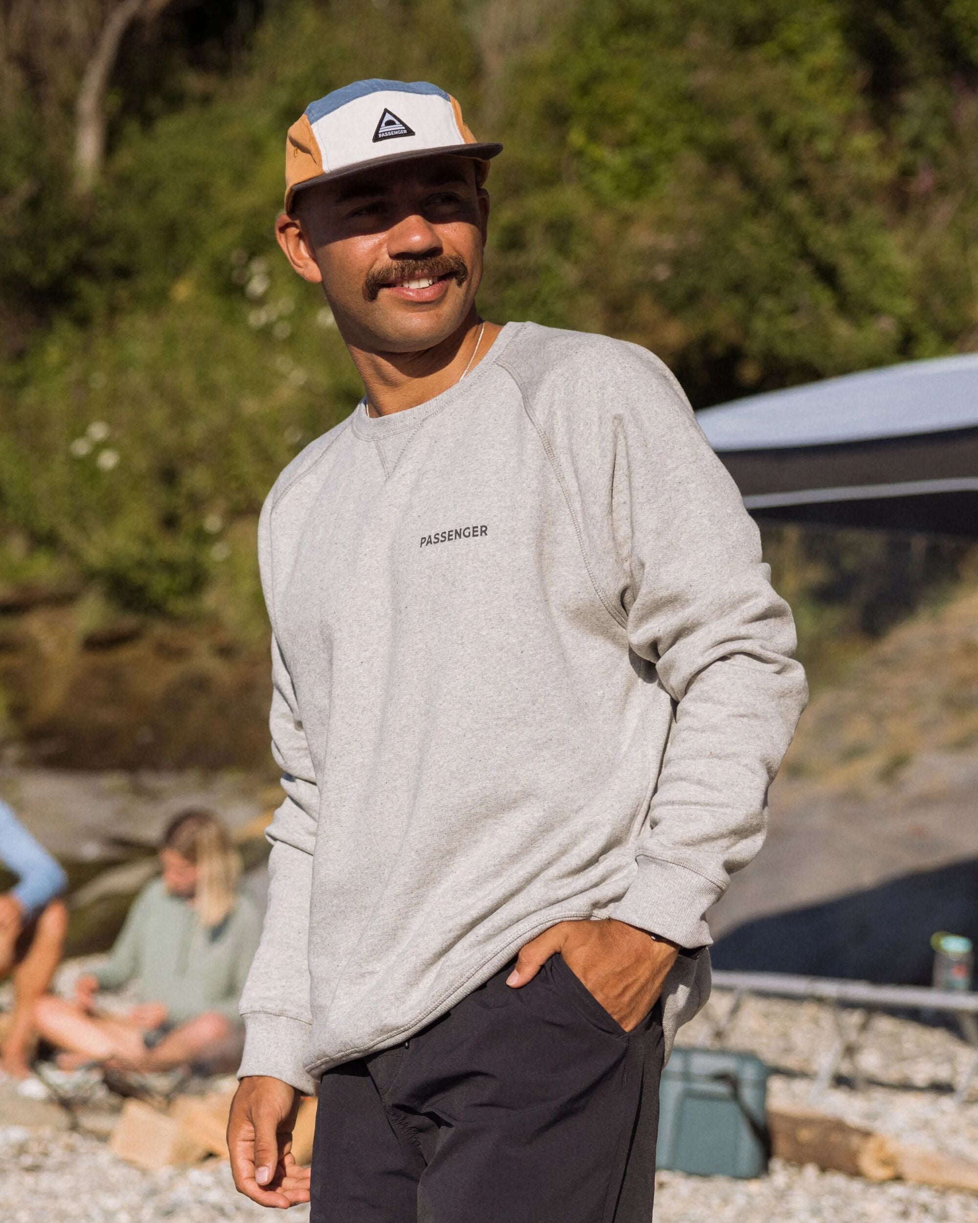 Roamer Men's Organic Cotton Sweatshirt - Grey Marl - Lifestyle