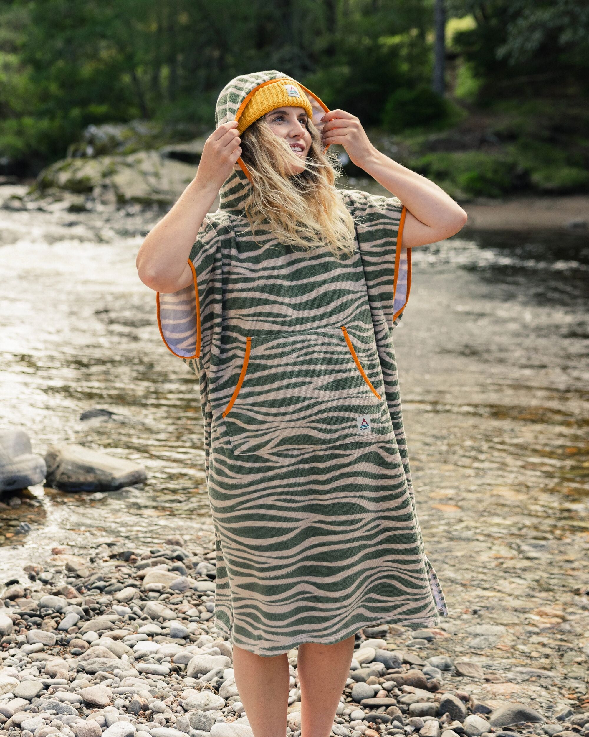 Tulum Recycled Towel Poncho - Strata Khaki - Lifestyle - Female