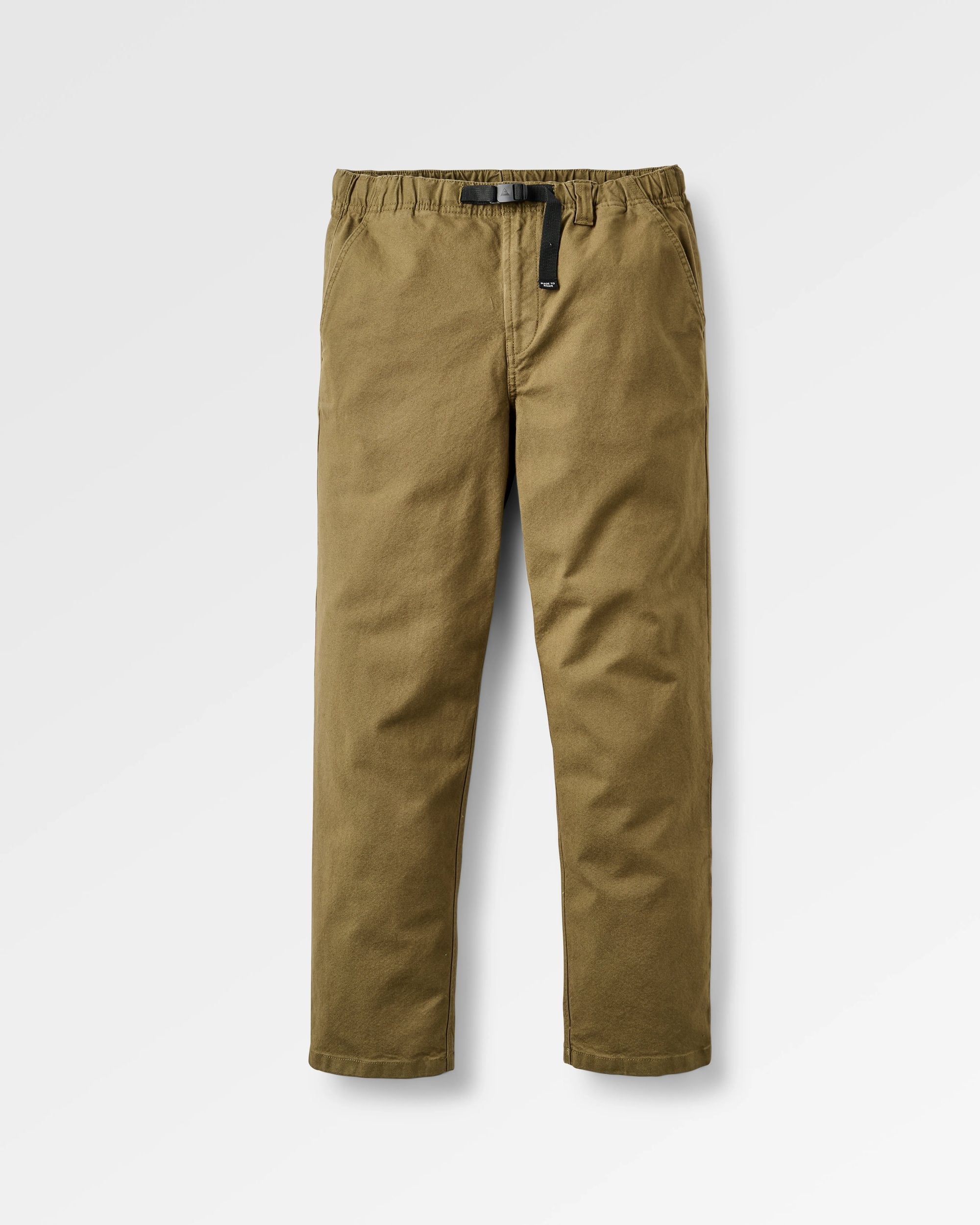 Adventurer Organic Canvas Trouser - Dark Olive - Flatlay