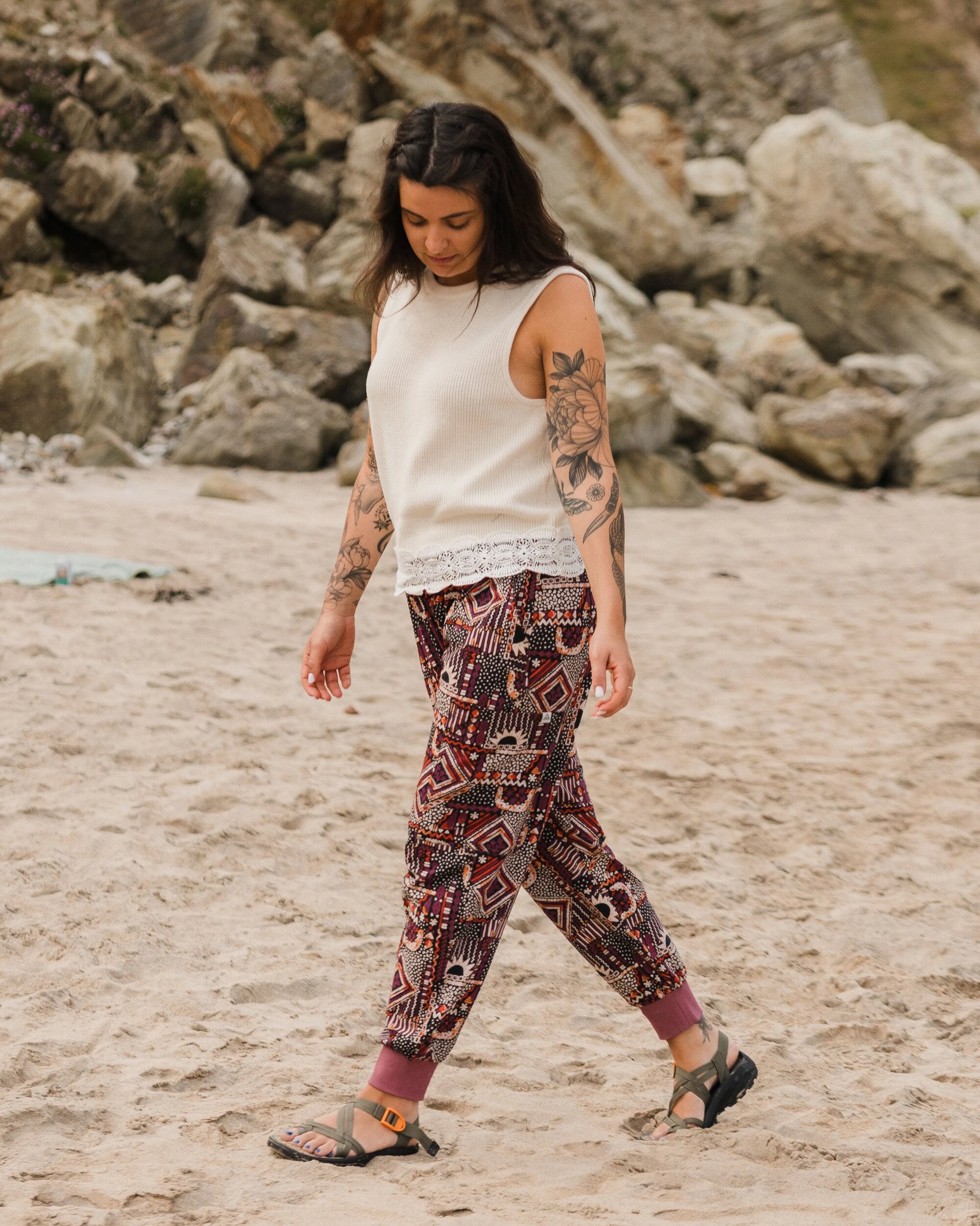 Day Dream Recycled Trouser - Vintage Patchwork Black/Multi - Lifestyle