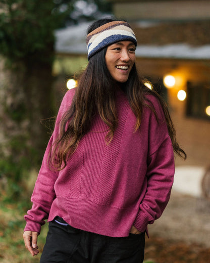 Hideout Oversized Recycled Knitted Jumper - Rhubarb