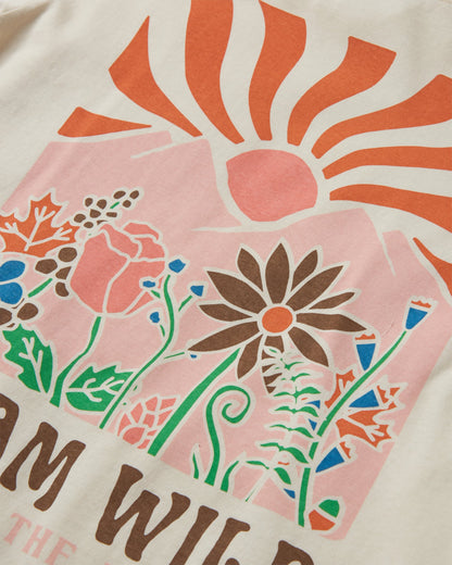 Roam Wild Recycled Cotton Oversized LS T-Shirt - Birch - Flatlay