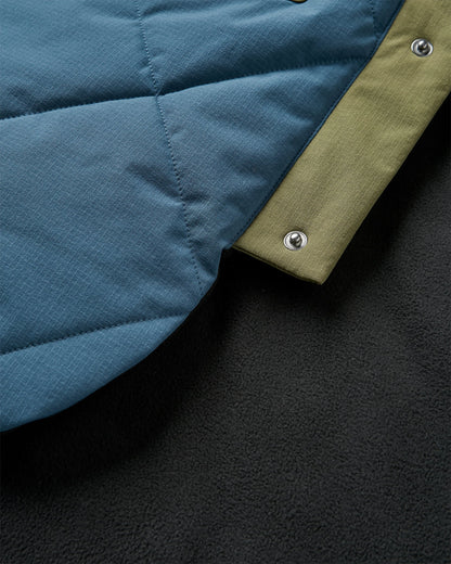 Campscape Recycled Fleece Lined Parka - Khaki/Dark Denim - Flatlay