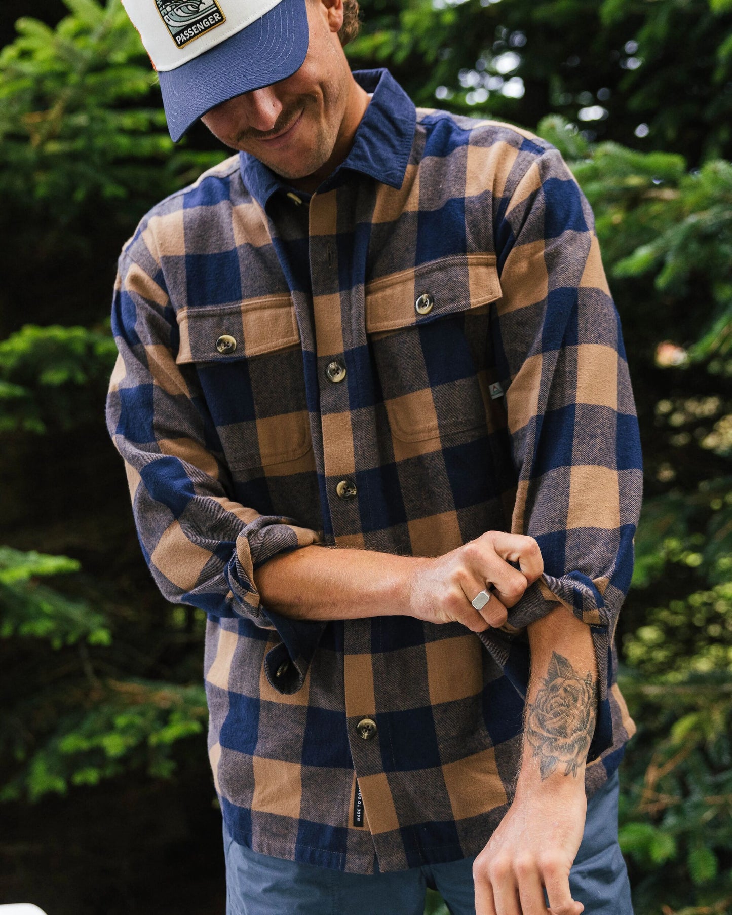 Rustic 2.0 Organic Cotton Shirt - Toffee/Rich Navy Buffalo