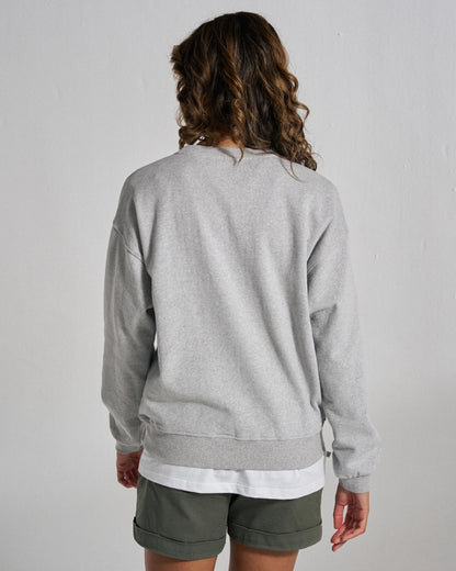 Heritage Women's Sweatshirt - Mid Grey Marl - Studio Model