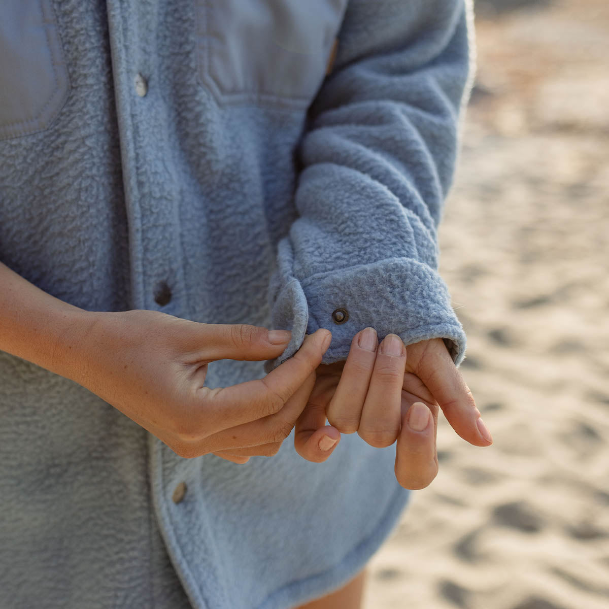 Rappel Recycled Sherpa Fleece Shirt - Faded Denim