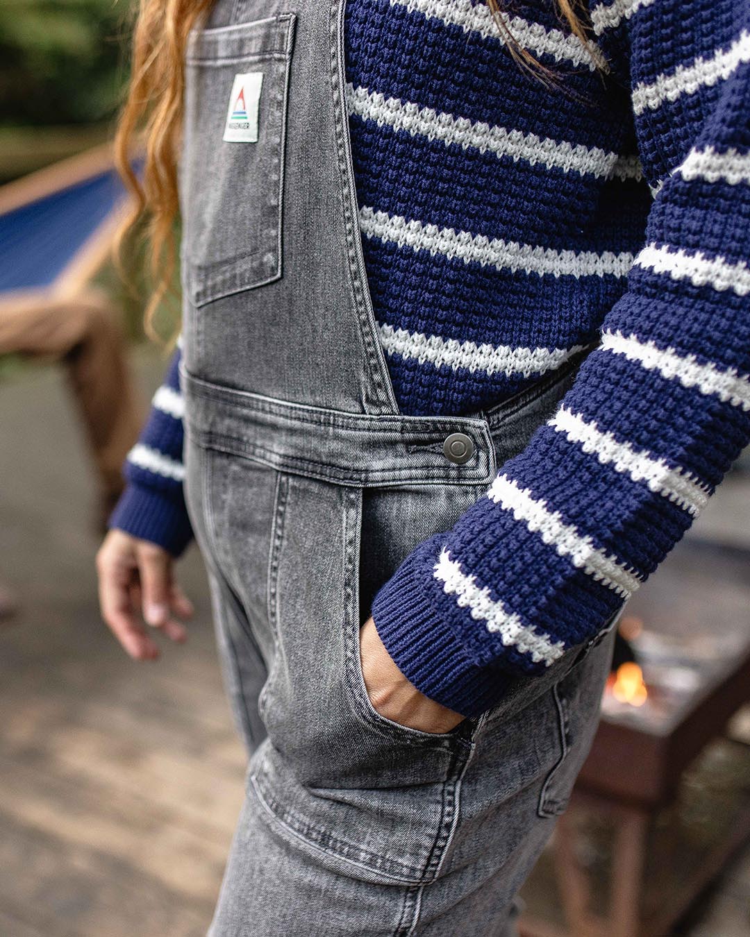 Lakewood Organic Cotton Jumper - Navy Stripe