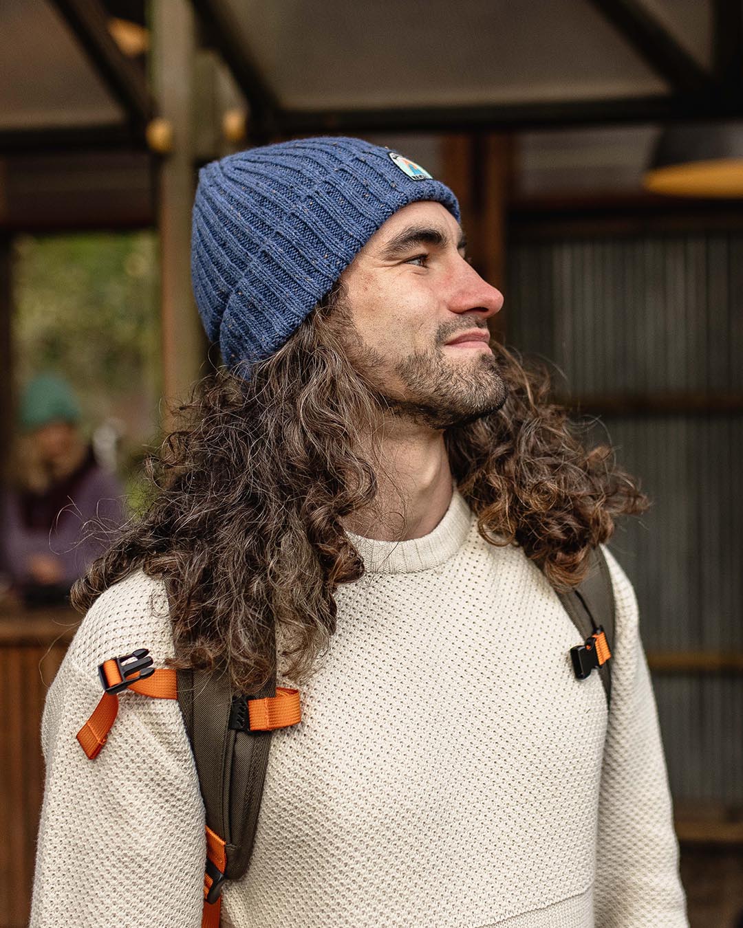 Male_Katira Rib Knit Beanie - Blue Coral