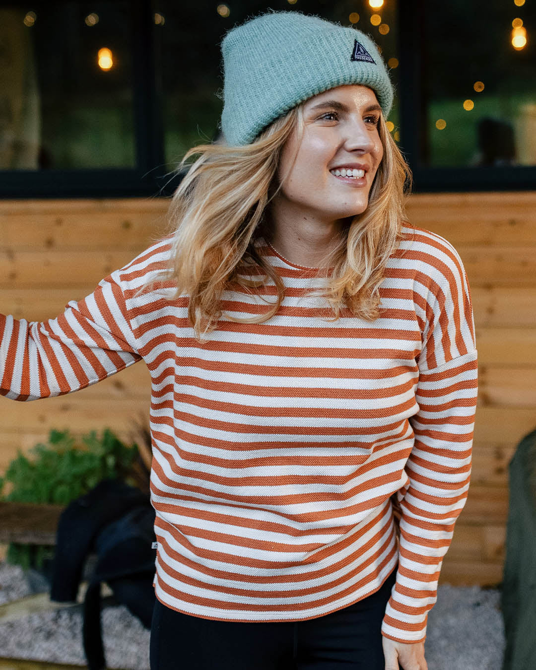 Panorama Striped Ls T-Shirt - Glazed Ginger