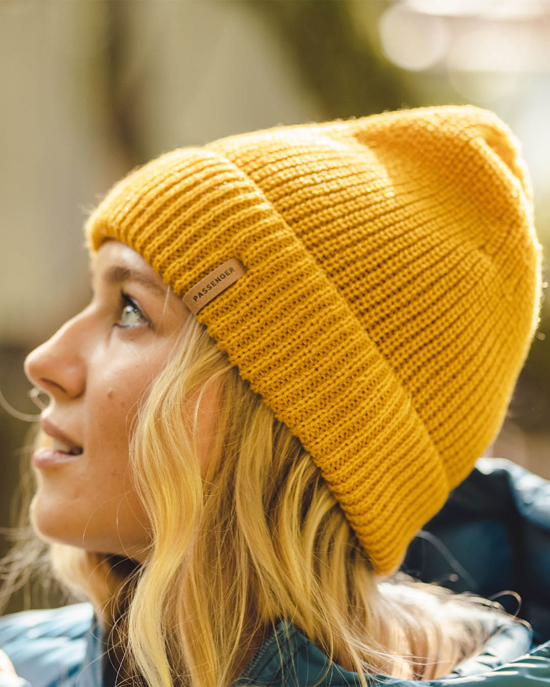 Womens_Compass Recycled Acrylic Beanie - Mustard Yellow