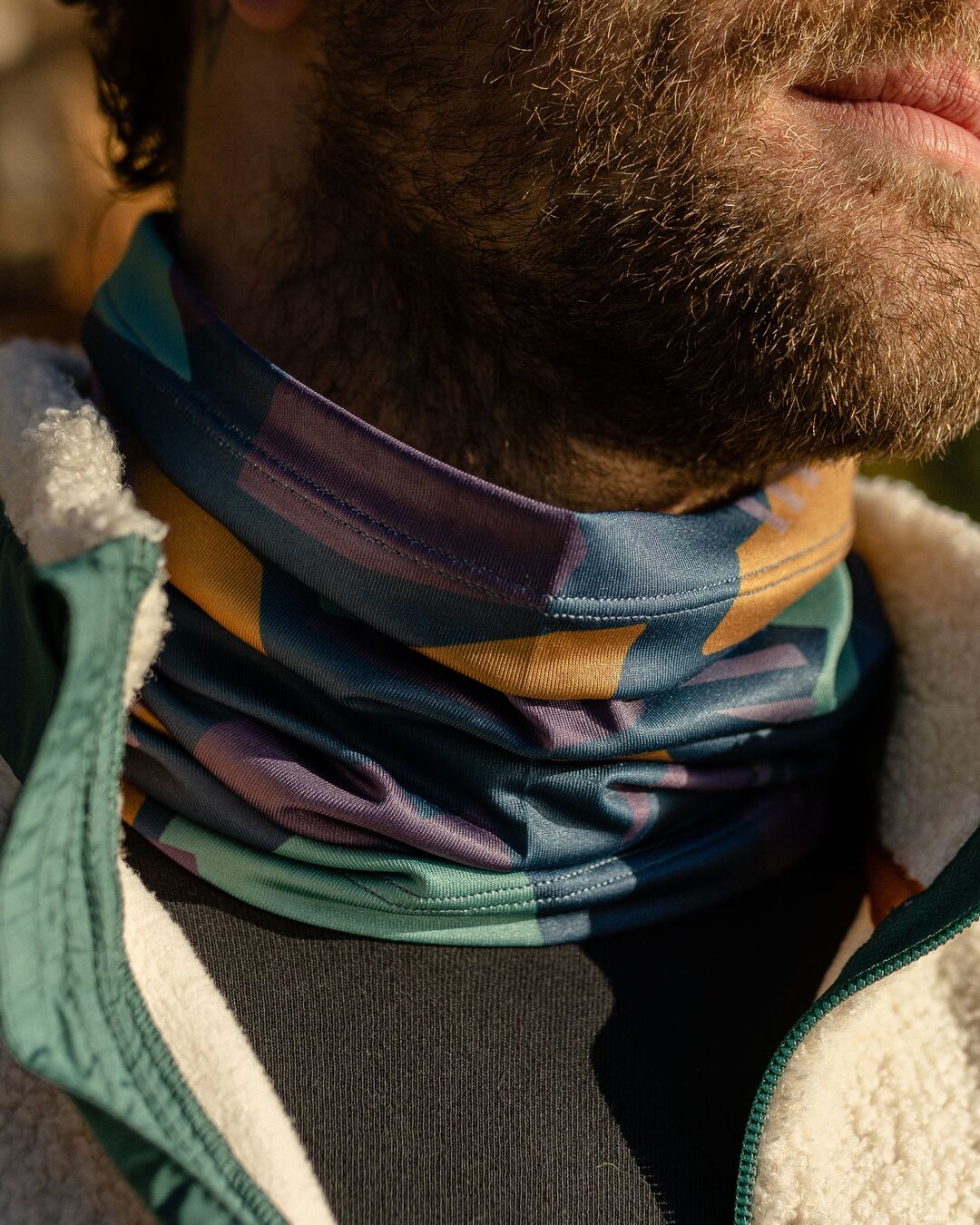 Male_Trail Recycled Gaiter - Deep Blue Camo Pattern