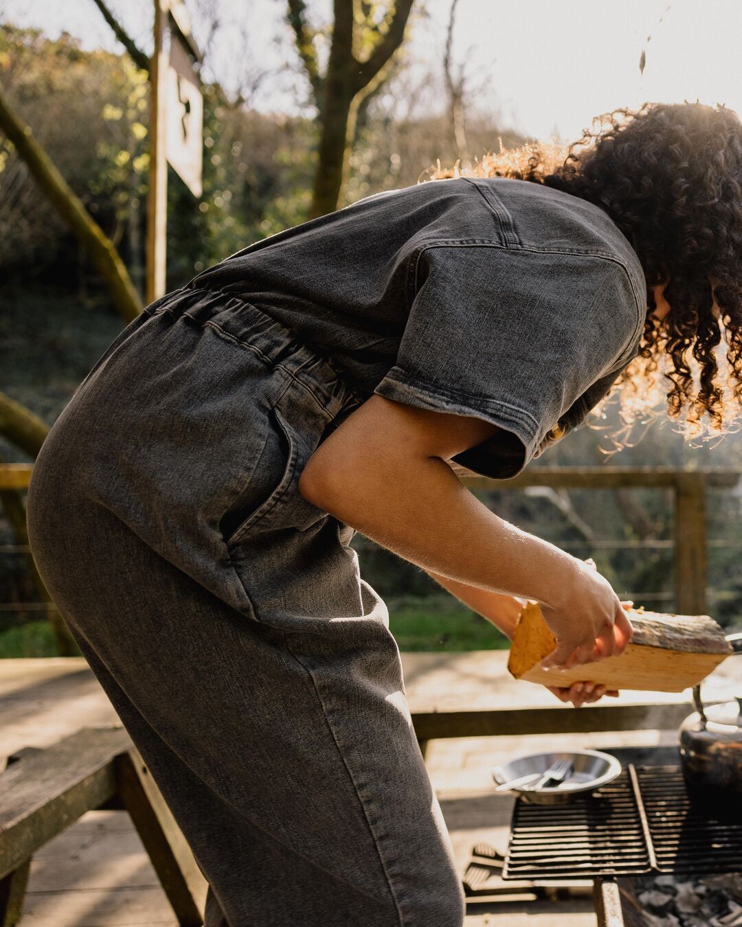 Bluebell Boiler Suit - Washed Black Denim