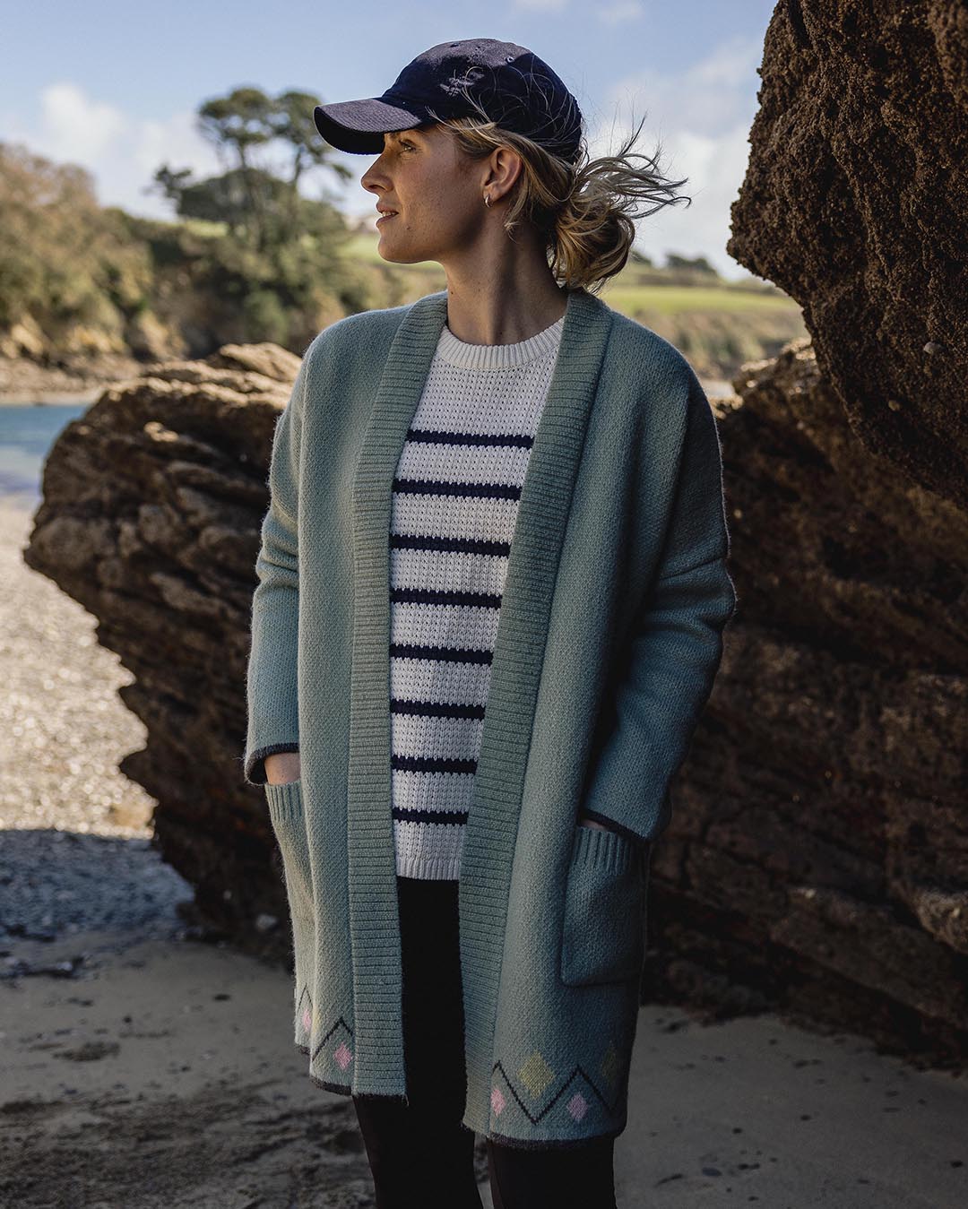 Leif Recycled Yarn Cardigan - Pistachio